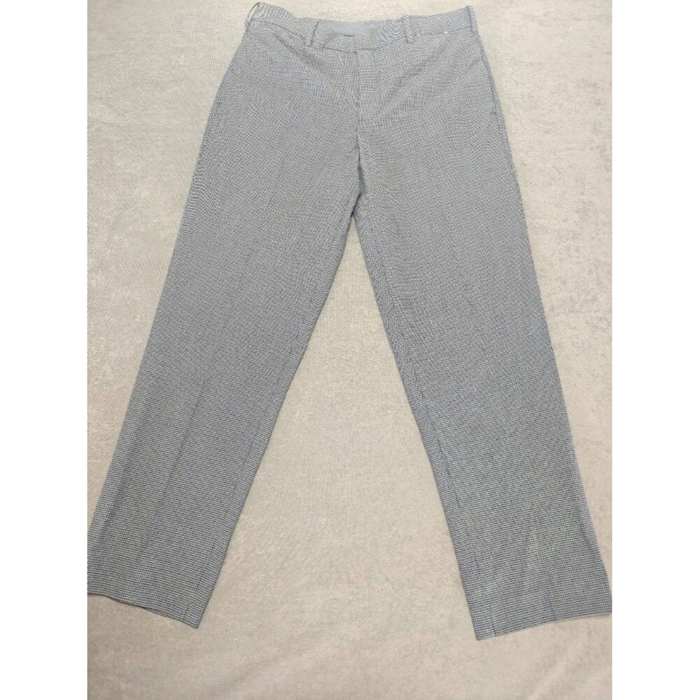 Uniqlo Men’s Smart Ankle Pants M Gray Houndstooth Stretch 30-33 Waist 28 Inseam